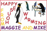 A penguin house warming card